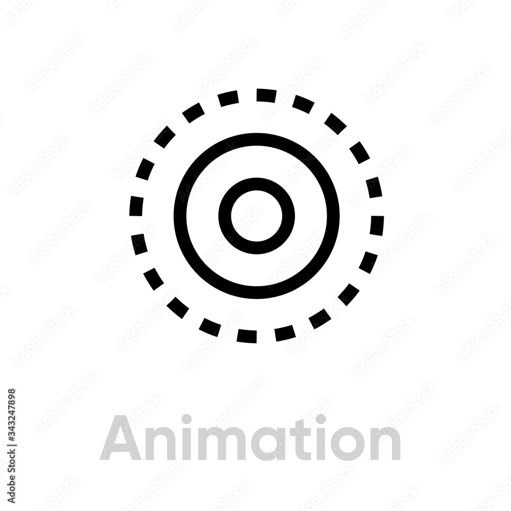 Poster Animation Media Types icon. Editable line vector.