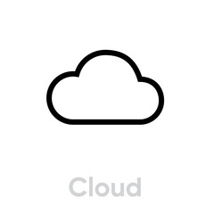 Cloud Media Types icon. Editable line vector.