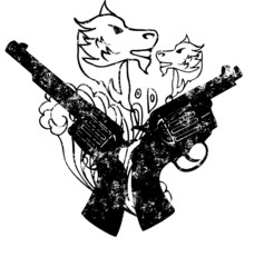 Tattoo tribal pistol tshirt print graphic design vector art