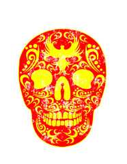 Tattoo tribal skull print and embroidery graphic design vector art