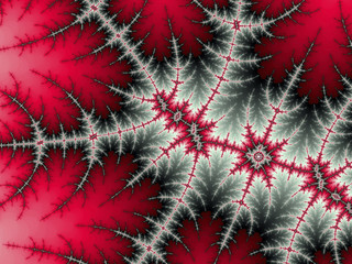 Red fractal cells, digital artwork for creative graphic design