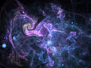 Dark purple fractal spiral, digital artwork for creative graphic design - 343251251
