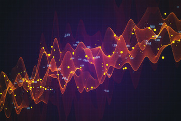 Creative forex chart with stock graph.