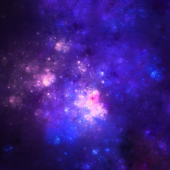 Fototapeta na wymiar Dark violet fractal nebula, digital artwork for creative graphic design