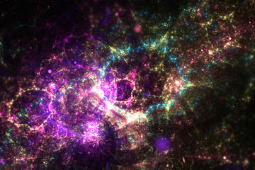 Abstract fractal space galaxy, digital artwork for creative graphic design