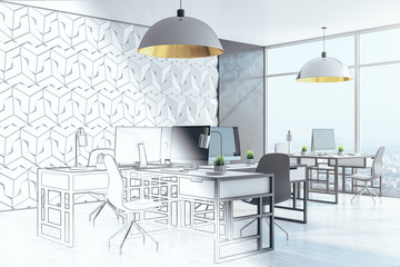 Drawing office room with computers