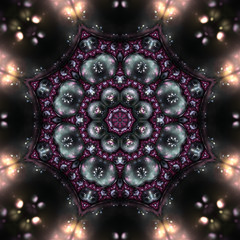 Glossy dark fractal bubbles, digital artwork for creative graphi - 343252060