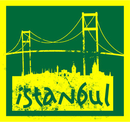 Istanbul city skyline print embroidery graphic design vector art