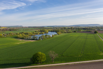 Fototapeta na wymiar rural landscape with green fields