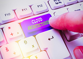 Word writing text Cloud Architectures. Business photo showcasing Various Engineered Databases...