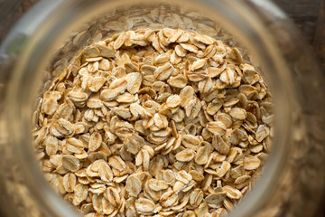 photo oatmeal in a jar top view