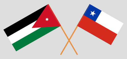 Crossed flags of Jordan and Chile