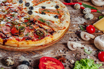 slice of pizza close up