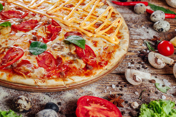 slice of pizza close up