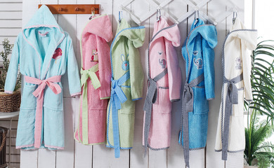 Bathrobe set stock photo