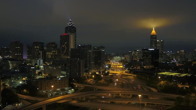 Downtown Atlanta Georgia Night Drone View in 4K (2020)