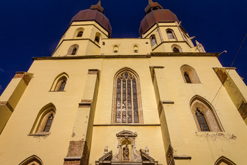 The Saint Nicholas Church, a Gothic cathedral in Trnava town, Slovakia, Europe.