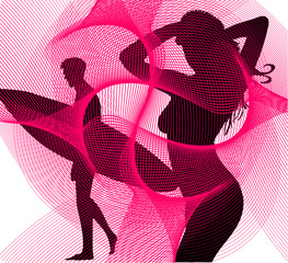 Surfer line print embroidery graphic design vector art