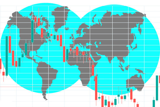 World Map And Stock Charts. Economic Indicators Of The World's Countries. Fluctuations In Macroeconomic Indicators. Economic Development. Economic Analysis.