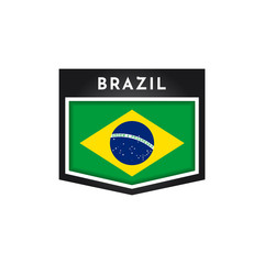Flag of brazil with label template design