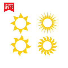 sun vector illustration Icon symbol Flat vector illustration for graphic and web design.
