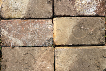 Old paved bricks texture pattern