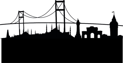Istanbul city skyline graphic design vector art