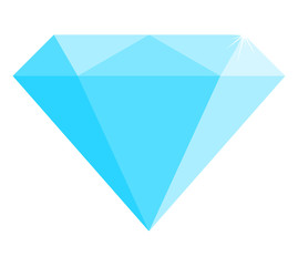 Blue Diamond icon. Vector illustration isolated on white.