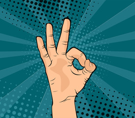 young woman's hand ok