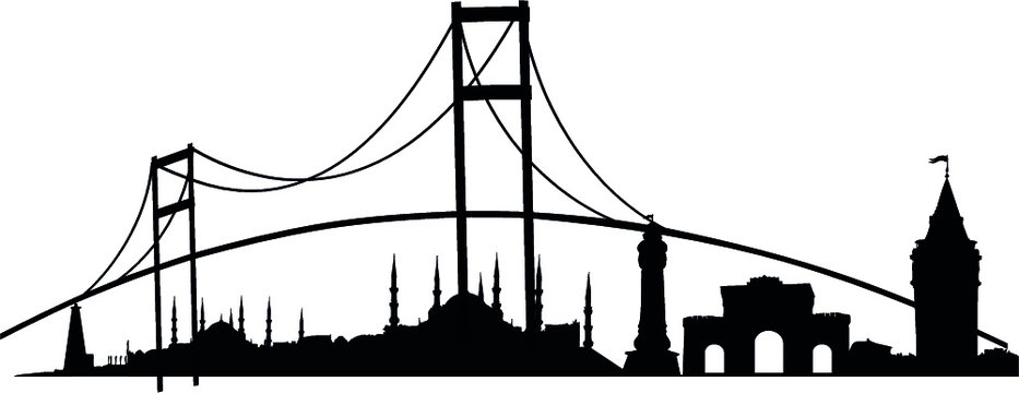 istanbul city skyline graphic design vector art