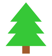 Pine tree icon. Vector illustration isolated on white.