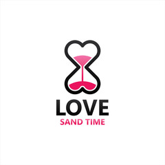 Love Sand Time Logo Template Design