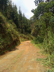 
mountains and uncovered roads, of the Colombian lands, with beautiful views