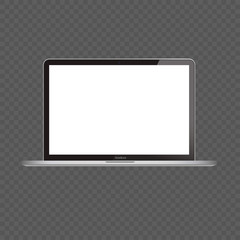 realistic Laptop monitor computer in mockup style, Notebook isolated on a transparent background. Vector illustration EPS 10