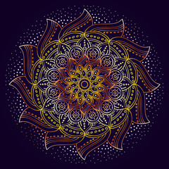 beautiful mandala with purple color background
