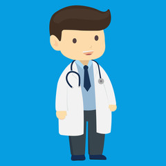 Fototapeta premium The doctor of medicine is isolated on a blue background. icon Vector EPS 10