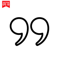 quotation mark two Icon symbol Flat vector illustration for graphic and web design.