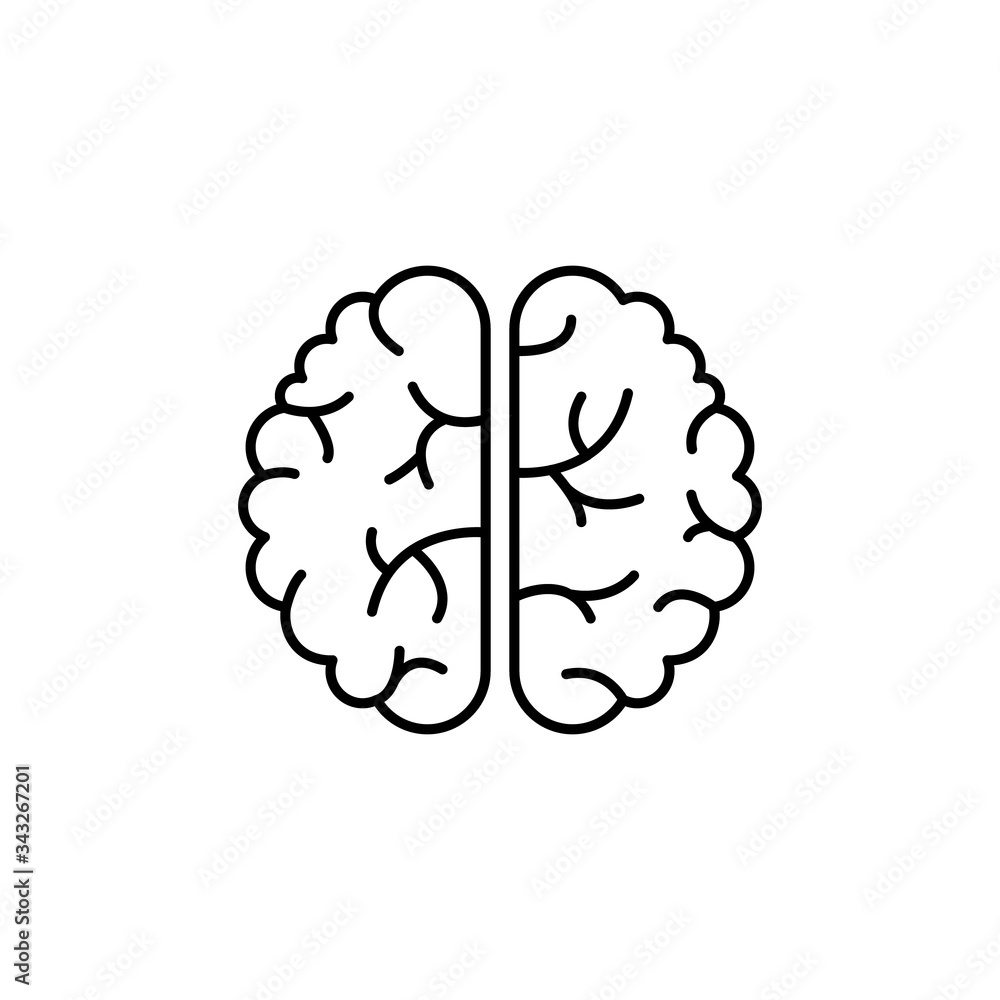 Poster brain, mind, nerve icon. simple line, outline vector elements of neurology for ui and ux, website or