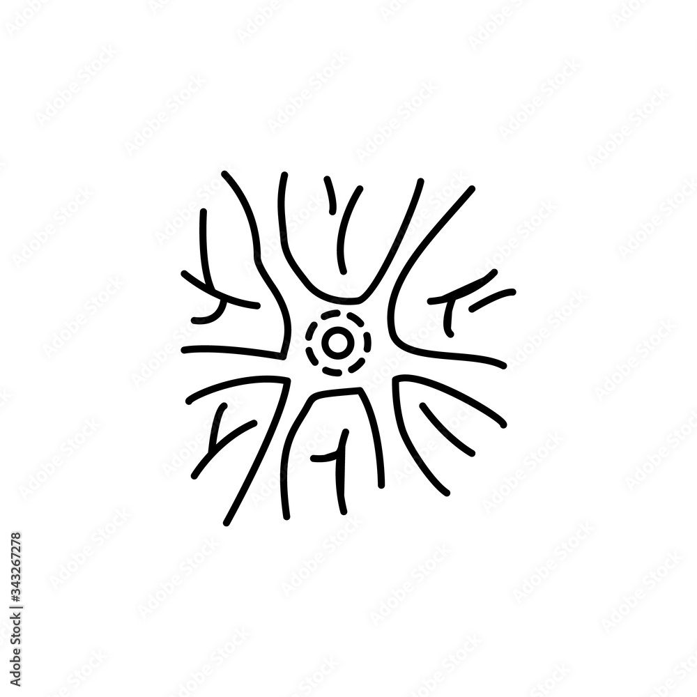 Poster neuron, nerve, cell icon. simple line, outline vector elements of neurology for ui and ux, website o