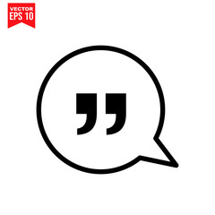 speech bubble speech quotation mark two Icon symbol Flat vector illustration for graphic and web design.
