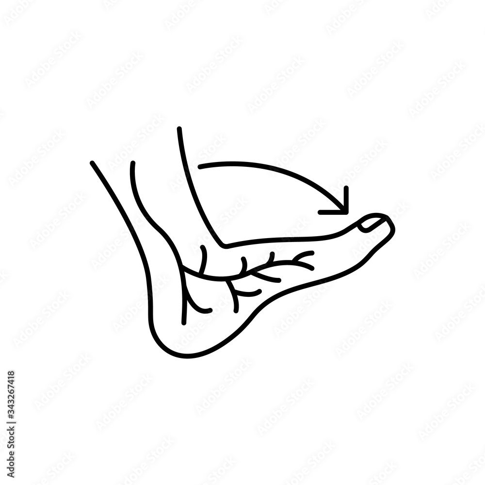 Poster leg, nerve, arrow icon. simple line, outline vector elements of neurology for ui and ux, website or 