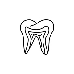 Tooth, nerve icon. Simple line, outline vector elements of neurology for ui and ux, website or mobile application