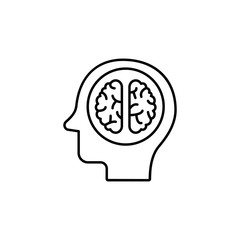 Head, brain, circle icon. Simple line, outline vector elements of neurology for ui and ux, website or mobile application