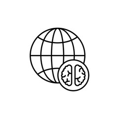 Neurology, global icon. Simple line, outline vector elements of neurology for ui and ux, website or mobile application