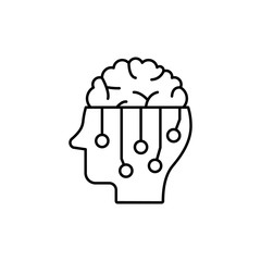 Brain, head, neuron icon. Simple line, outline vector elements of neurology for ui and ux, website or mobile application