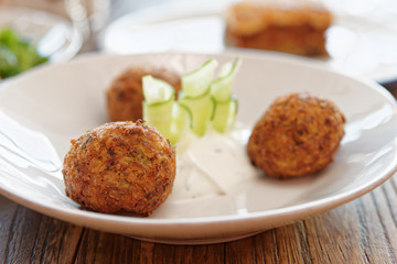 Zucchini croquettes close-up