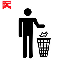 recycle bin icon Icon symbol Flat vector illustration for graphic and web design.
