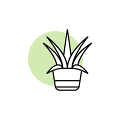 Centry, plant icon. Simple line, outline vector elements of flora with green circle for ui and ux, website or mobile application
