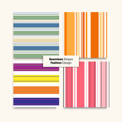 Sailor Stripes Seamless Texture Set. Modern 