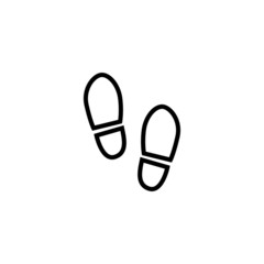 Shoes Footsteps icon vector illustration in outline style on white background 